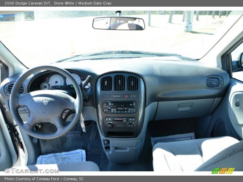 Stone White / Medium Slate Gray 2006 Dodge Caravan SXT