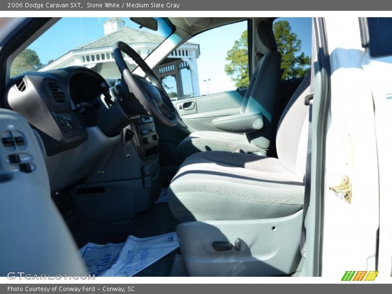 Stone White / Medium Slate Gray 2006 Dodge Caravan SXT