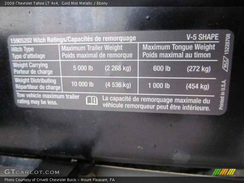 Gold Mist Metallic / Ebony 2009 Chevrolet Tahoe LT 4x4