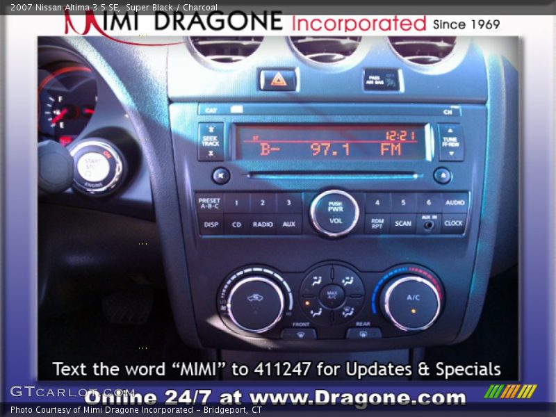 Super Black / Charcoal 2007 Nissan Altima 3.5 SE