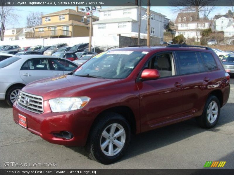Salsa Red Pearl / Ash Gray 2008 Toyota Highlander 4WD