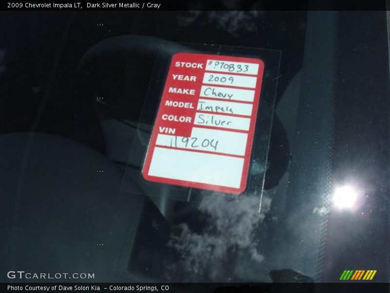 Dark Silver Metallic / Gray 2009 Chevrolet Impala LT