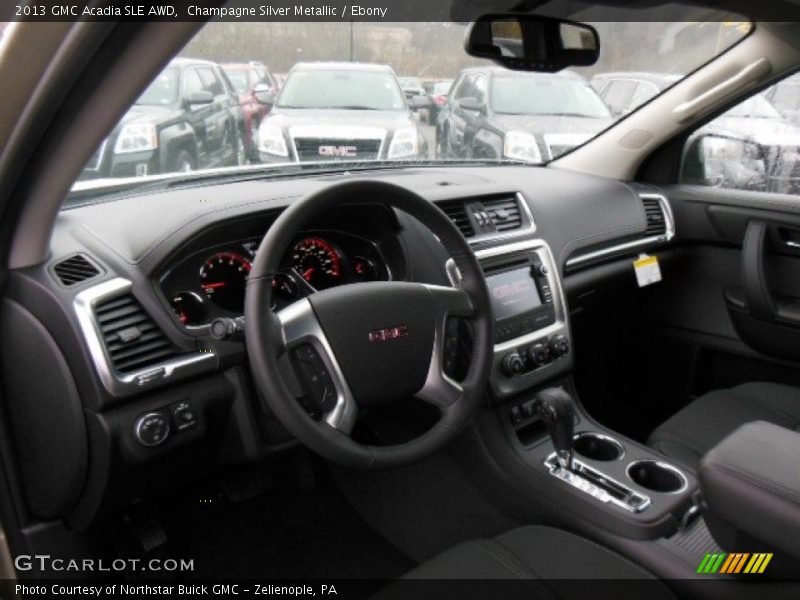 Champagne Silver Metallic / Ebony 2013 GMC Acadia SLE AWD