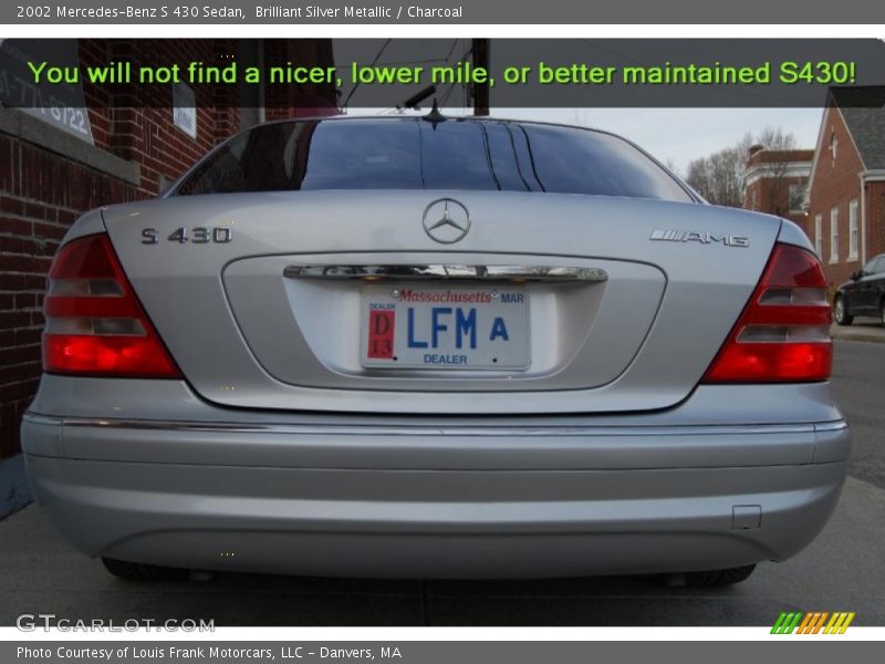 Brilliant Silver Metallic / Charcoal 2002 Mercedes-Benz S 430 Sedan