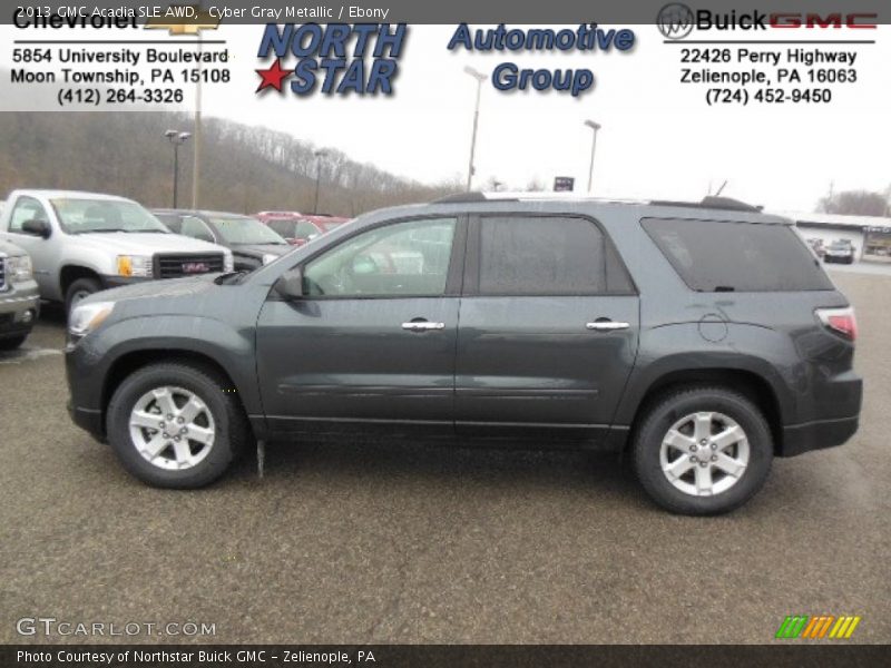 Cyber Gray Metallic / Ebony 2013 GMC Acadia SLE AWD