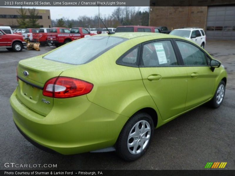 Lime Squeeze / Charcoal Black/Light Stone 2013 Ford Fiesta SE Sedan