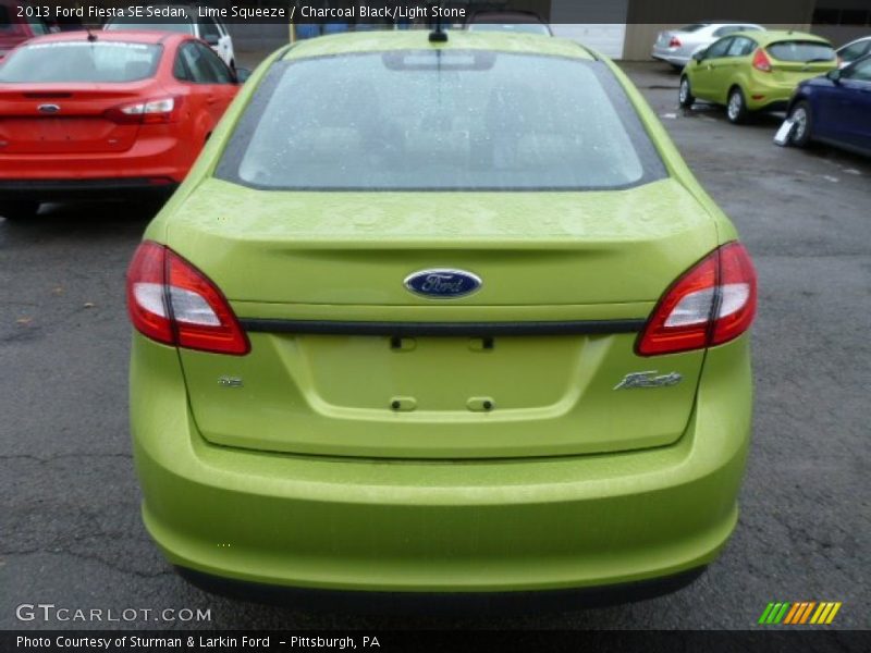 Lime Squeeze / Charcoal Black/Light Stone 2013 Ford Fiesta SE Sedan