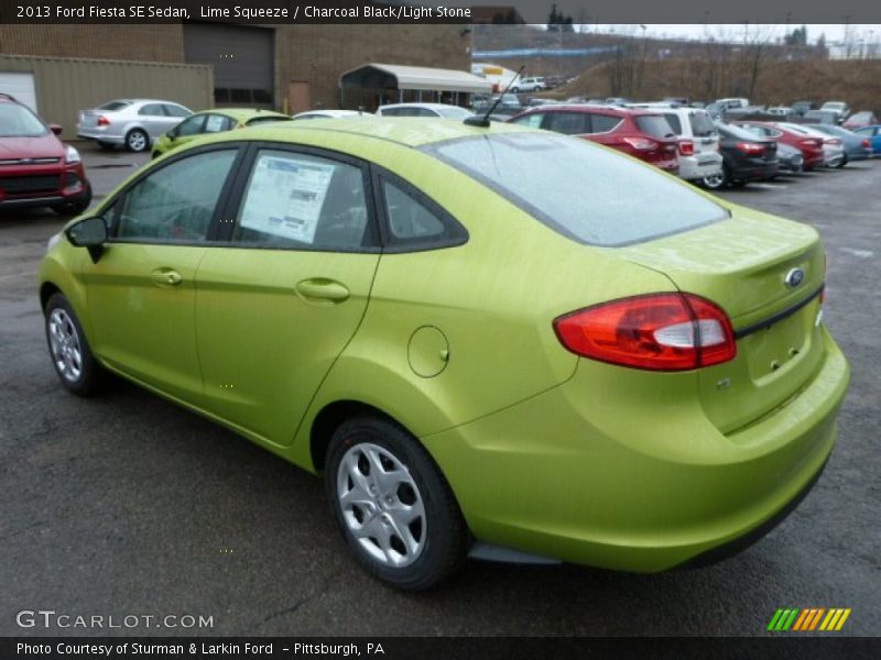 Lime Squeeze / Charcoal Black/Light Stone 2013 Ford Fiesta SE Sedan