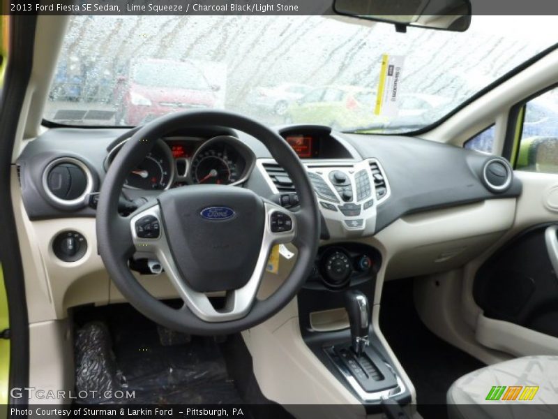Lime Squeeze / Charcoal Black/Light Stone 2013 Ford Fiesta SE Sedan