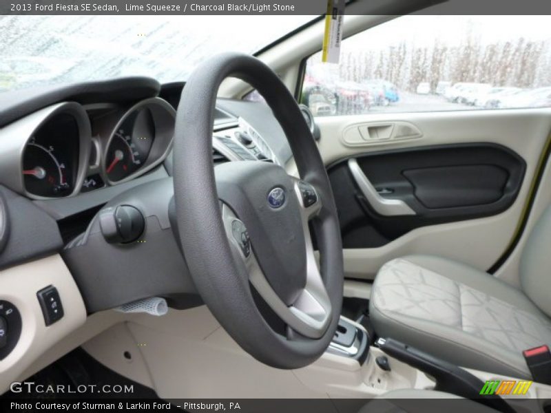 Lime Squeeze / Charcoal Black/Light Stone 2013 Ford Fiesta SE Sedan