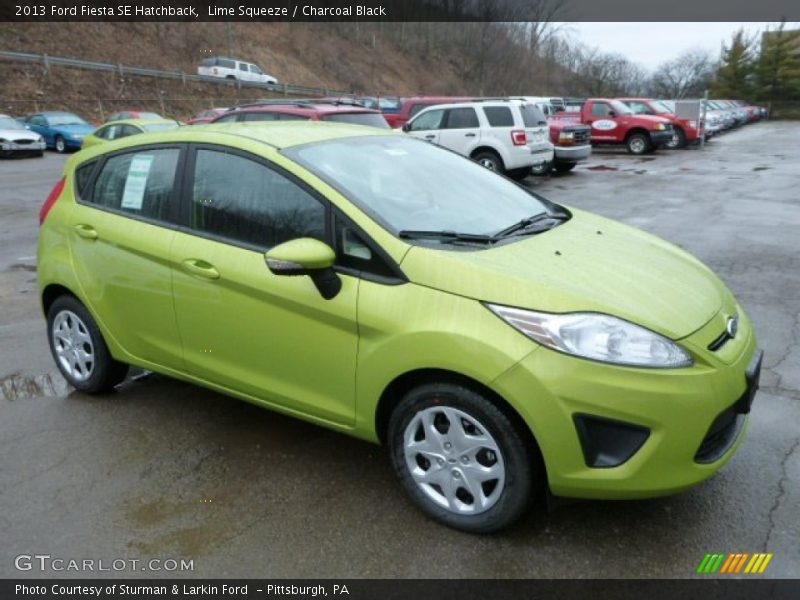 Lime Squeeze / Charcoal Black 2013 Ford Fiesta SE Hatchback