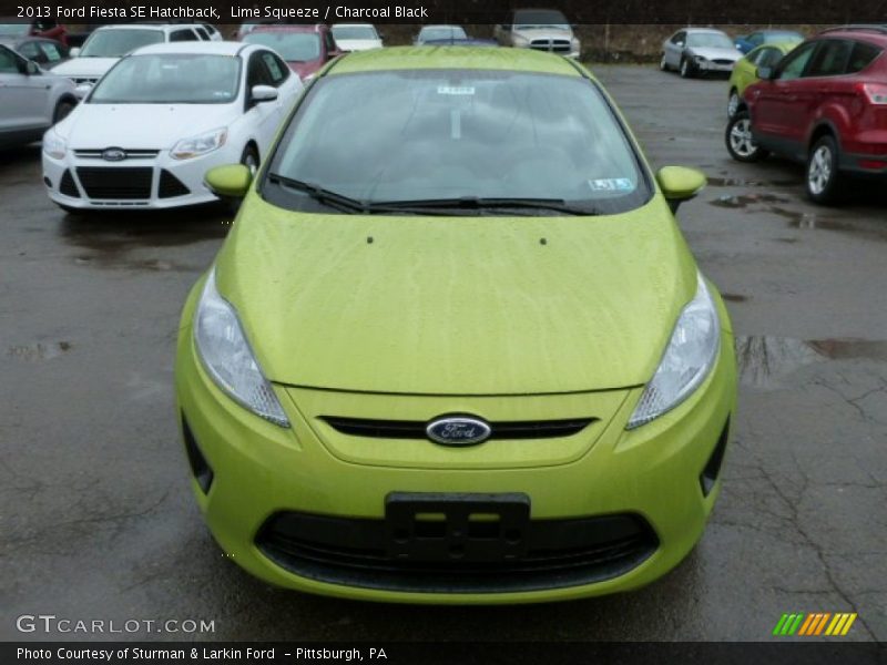 Lime Squeeze / Charcoal Black 2013 Ford Fiesta SE Hatchback