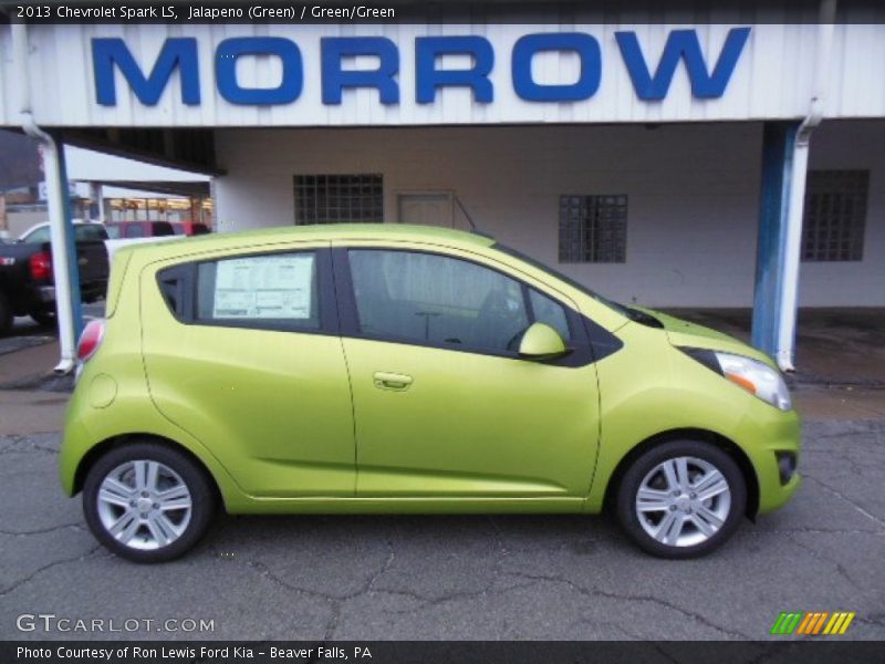 Jalapeno (Green) / Green/Green 2013 Chevrolet Spark LS