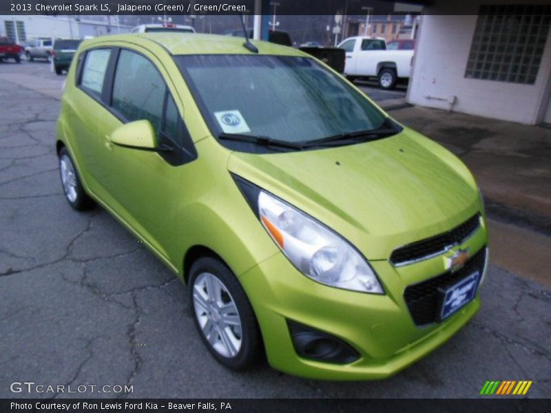 Jalapeno (Green) / Green/Green 2013 Chevrolet Spark LS
