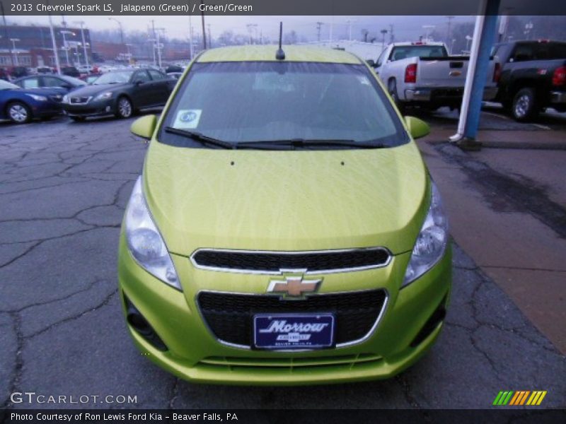 Jalapeno (Green) / Green/Green 2013 Chevrolet Spark LS