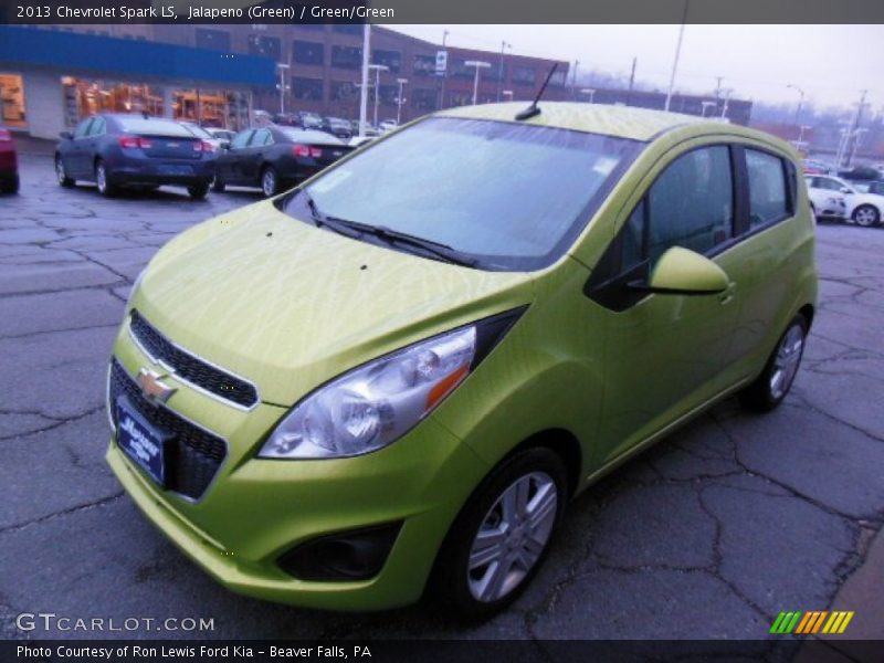 Jalapeno (Green) / Green/Green 2013 Chevrolet Spark LS