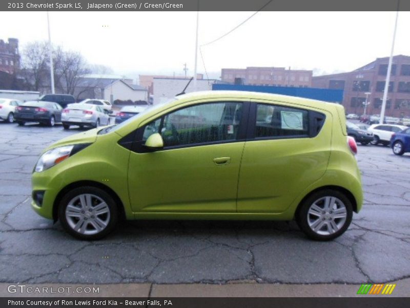 Jalapeno (Green) / Green/Green 2013 Chevrolet Spark LS