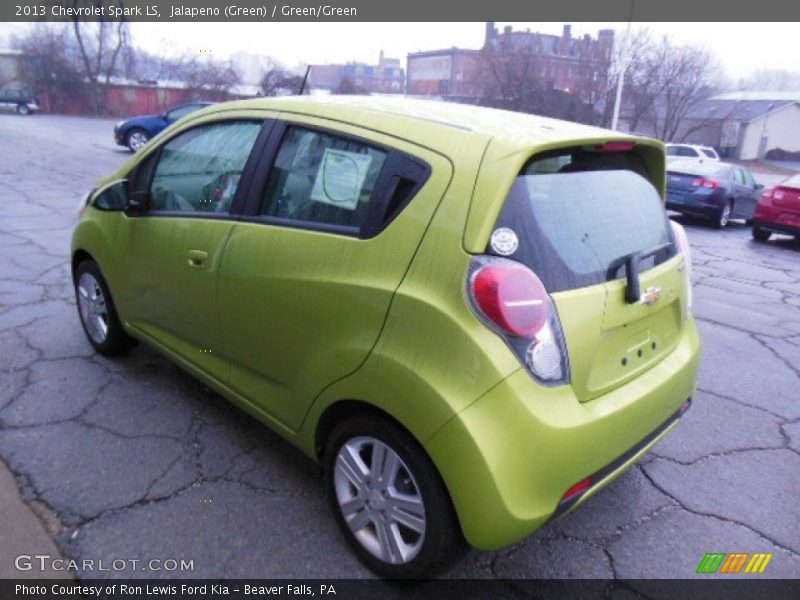 Jalapeno (Green) / Green/Green 2013 Chevrolet Spark LS