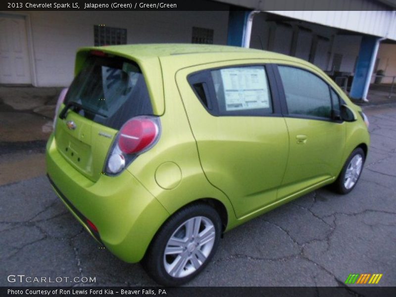 Jalapeno (Green) / Green/Green 2013 Chevrolet Spark LS