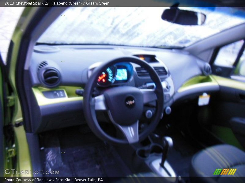Jalapeno (Green) / Green/Green 2013 Chevrolet Spark LS