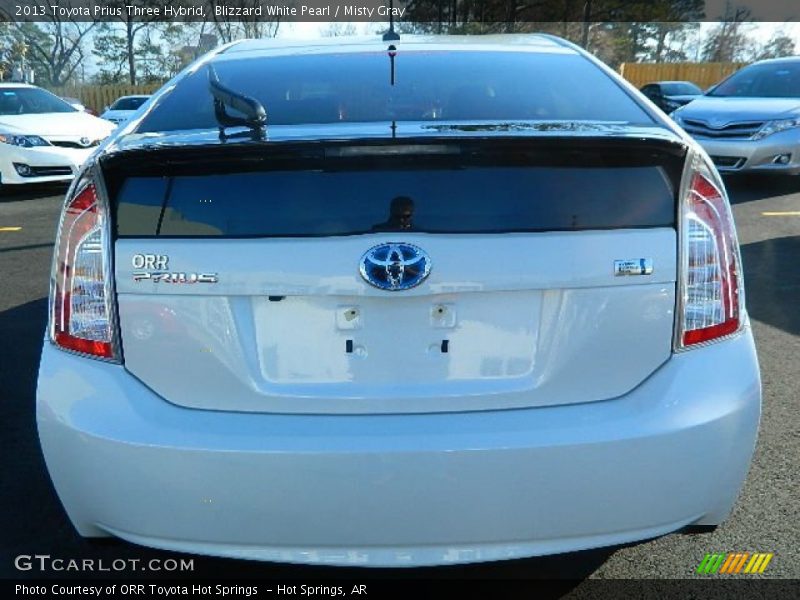 Blizzard White Pearl / Misty Gray 2013 Toyota Prius Three Hybrid