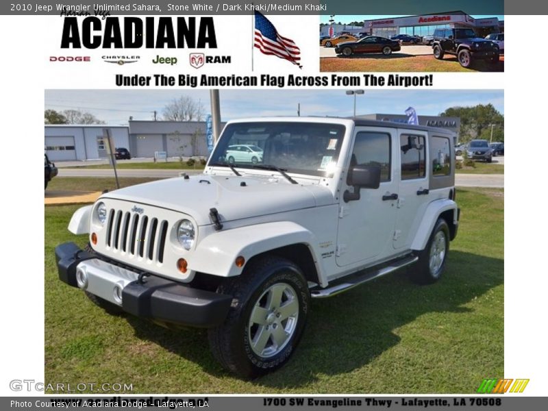 Stone White / Dark Khaki/Medium Khaki 2010 Jeep Wrangler Unlimited Sahara