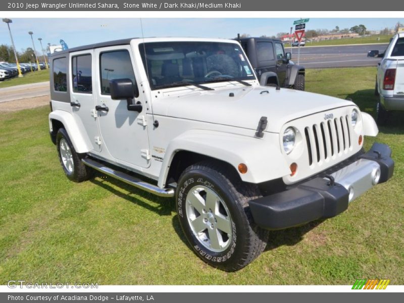 Stone White / Dark Khaki/Medium Khaki 2010 Jeep Wrangler Unlimited Sahara