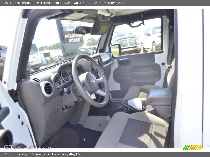 Stone White / Dark Khaki/Medium Khaki 2010 Jeep Wrangler Unlimited Sahara
