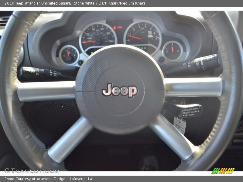 Stone White / Dark Khaki/Medium Khaki 2010 Jeep Wrangler Unlimited Sahara