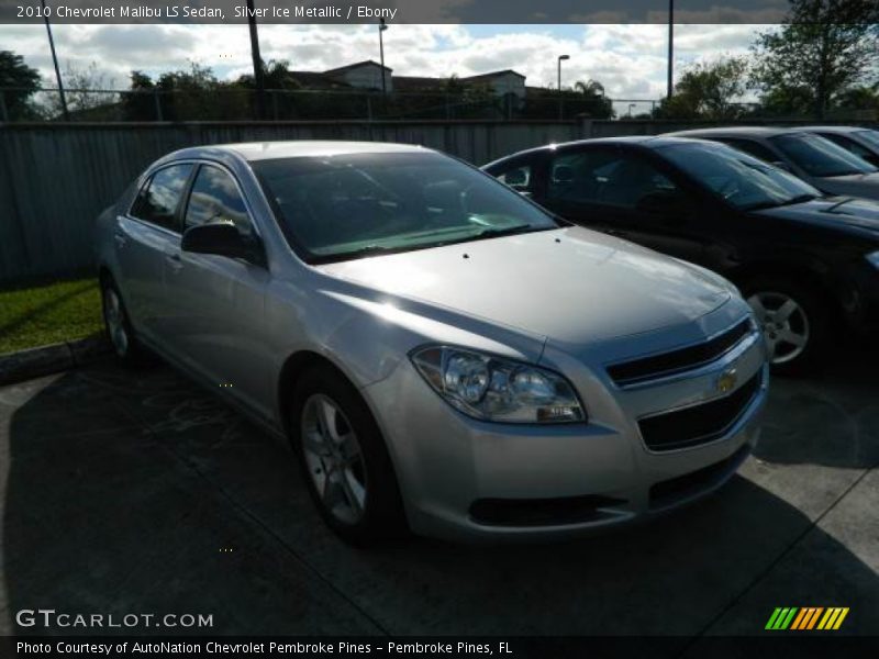 Silver Ice Metallic / Ebony 2010 Chevrolet Malibu LS Sedan