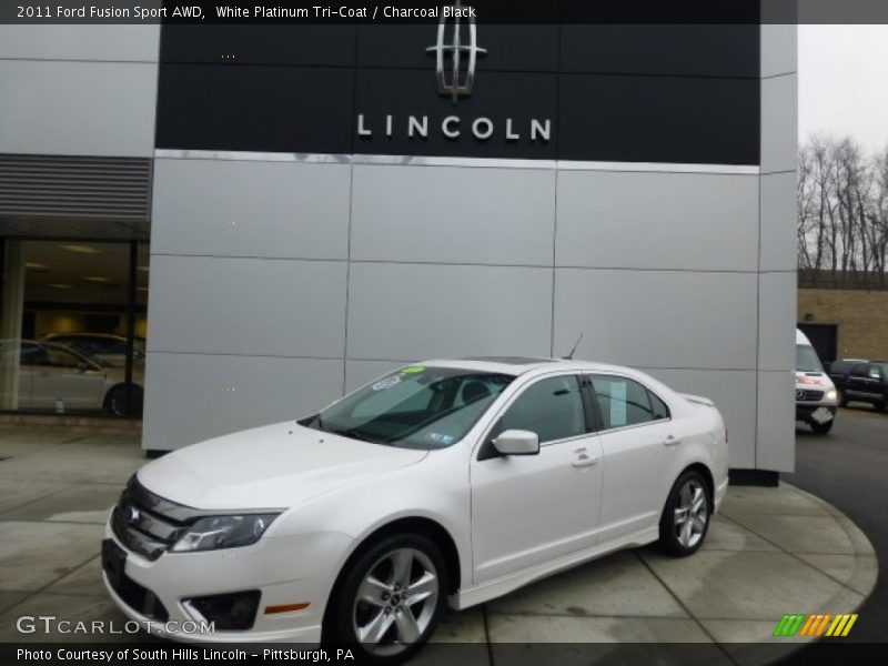 White Platinum Tri-Coat / Charcoal Black 2011 Ford Fusion Sport AWD