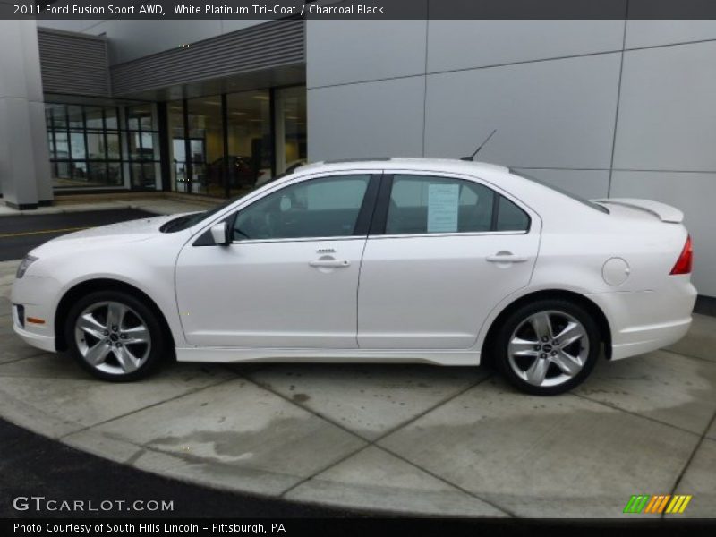 White Platinum Tri-Coat / Charcoal Black 2011 Ford Fusion Sport AWD