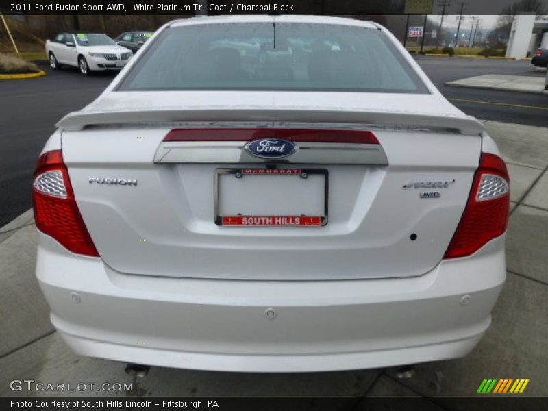 White Platinum Tri-Coat / Charcoal Black 2011 Ford Fusion Sport AWD