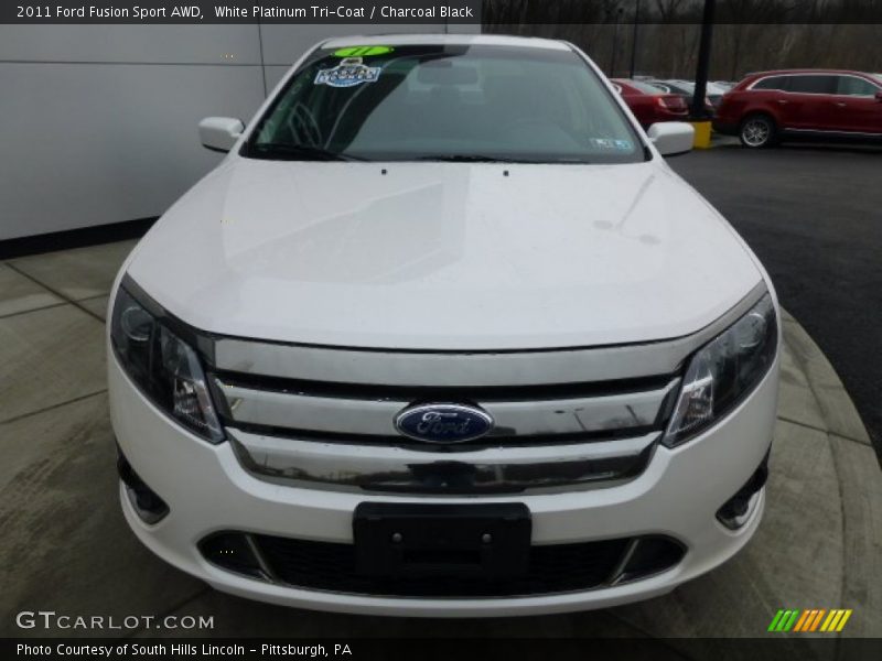 White Platinum Tri-Coat / Charcoal Black 2011 Ford Fusion Sport AWD