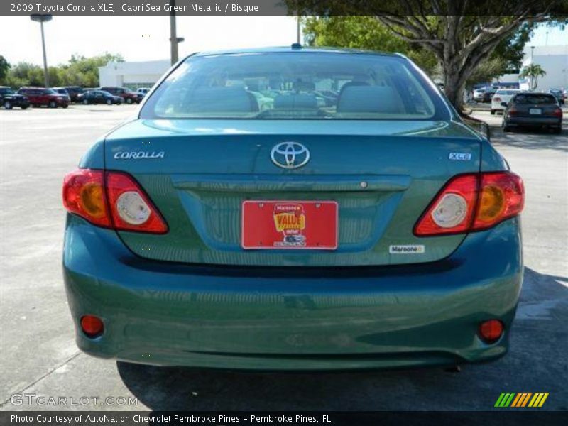 Capri Sea Green Metallic / Bisque 2009 Toyota Corolla XLE