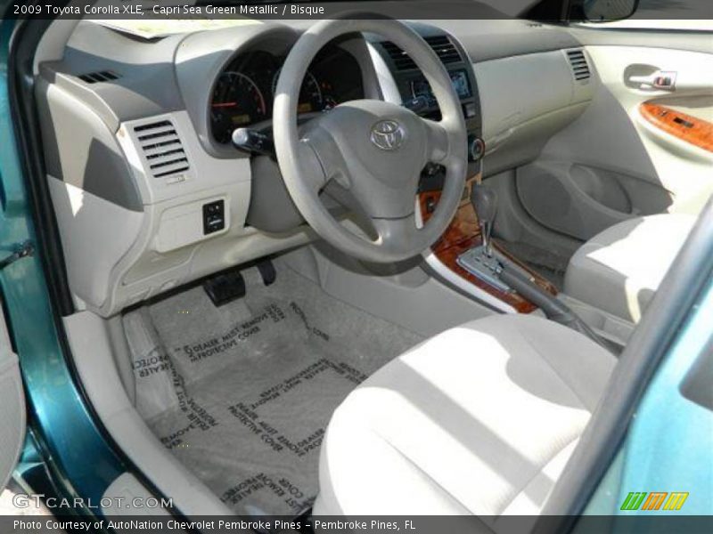Capri Sea Green Metallic / Bisque 2009 Toyota Corolla XLE