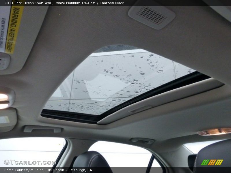 White Platinum Tri-Coat / Charcoal Black 2011 Ford Fusion Sport AWD