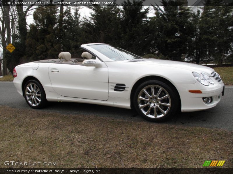 Alabaster White / Stone 2007 Mercedes-Benz SL 550 Roadster