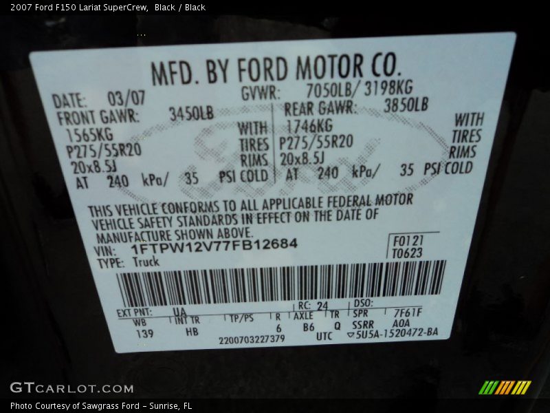 Black / Black 2007 Ford F150 Lariat SuperCrew