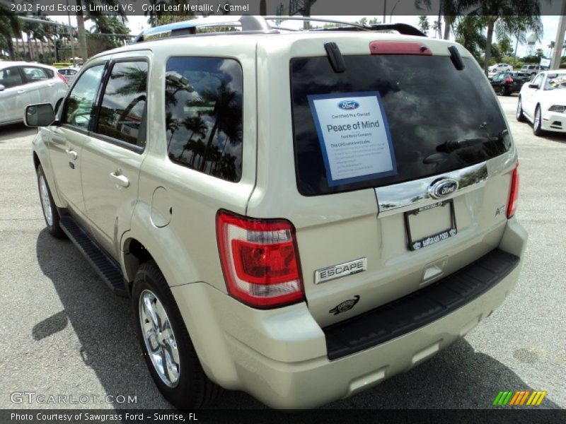 Gold Leaf Metallic / Camel 2012 Ford Escape Limited V6