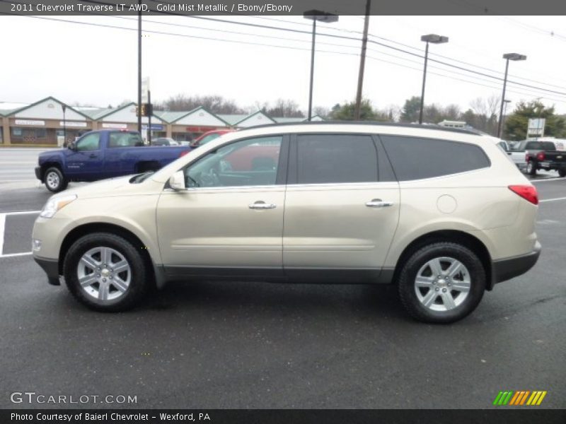 Gold Mist Metallic / Ebony/Ebony 2011 Chevrolet Traverse LT AWD