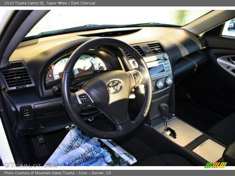 Super White / Dark Charcoal 2010 Toyota Camry SE