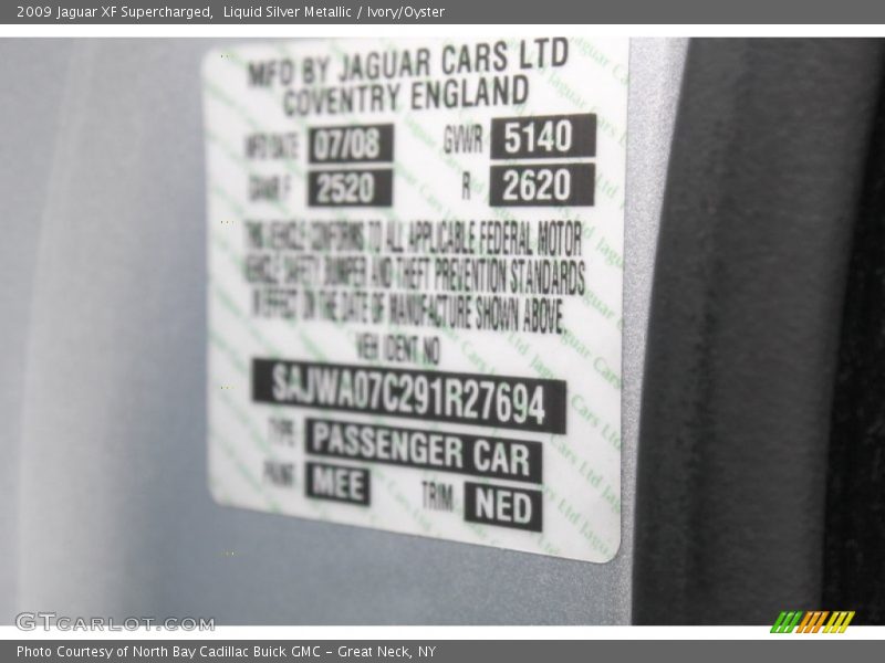 Liquid Silver Metallic / Ivory/Oyster 2009 Jaguar XF Supercharged