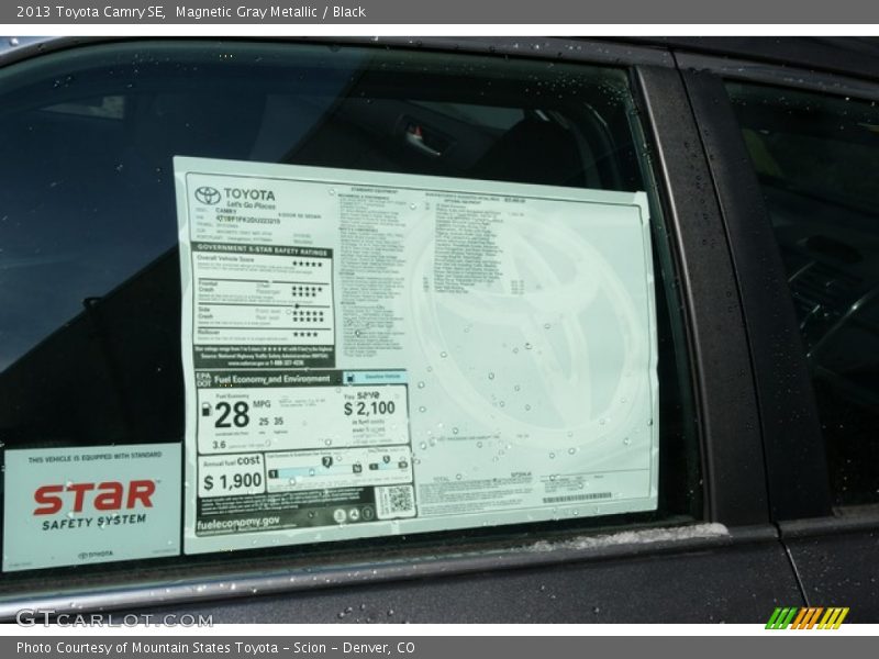 Magnetic Gray Metallic / Black 2013 Toyota Camry SE