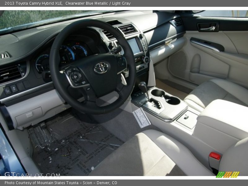 Clearwater Blue Metallic / Light Gray 2013 Toyota Camry Hybrid XLE