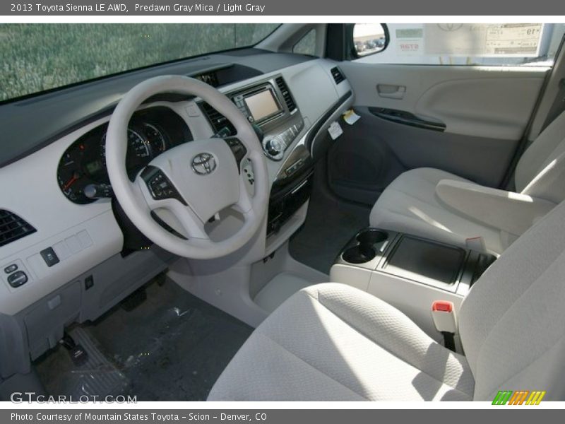 Predawn Gray Mica / Light Gray 2013 Toyota Sienna LE AWD