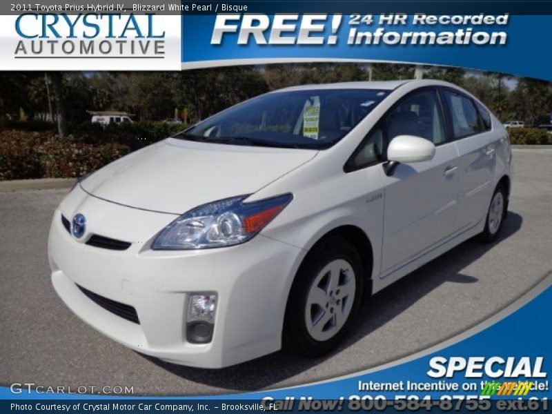 Blizzard White Pearl / Bisque 2011 Toyota Prius Hybrid IV