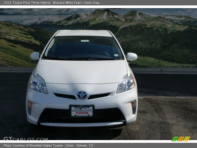 Blizzard White Pearl / Dark Gray 2013 Toyota Prius Three Hybrid