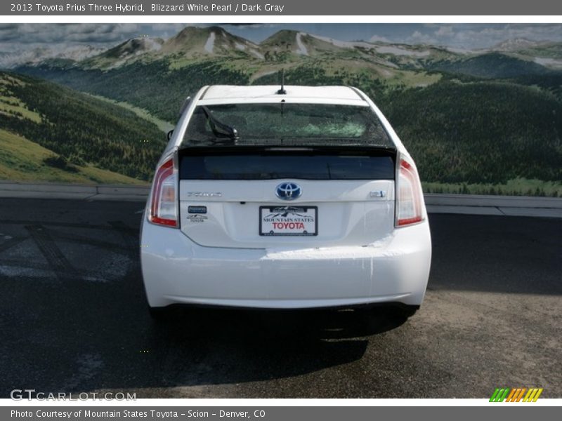 Blizzard White Pearl / Dark Gray 2013 Toyota Prius Three Hybrid