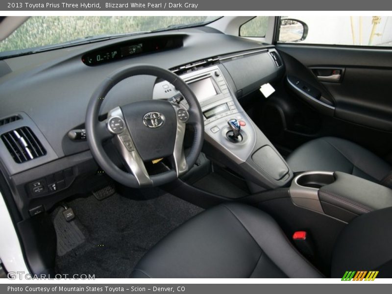 Blizzard White Pearl / Dark Gray 2013 Toyota Prius Three Hybrid